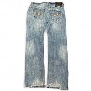 Y2K Rock and Roll Western Embroidered Distressed Faded Bootcut Jeans